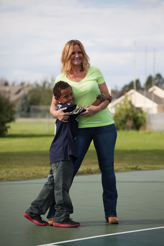 judith with her son