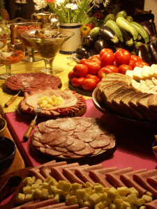 image of table with food